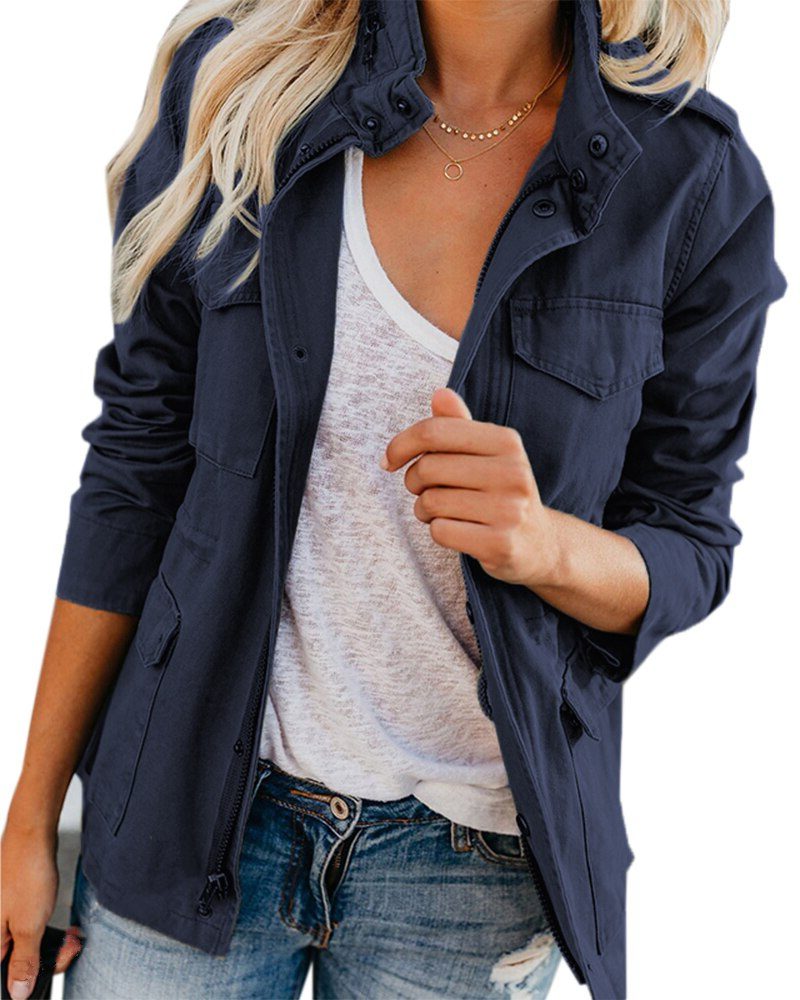Women's Stand-Collar Utility Jacket 4