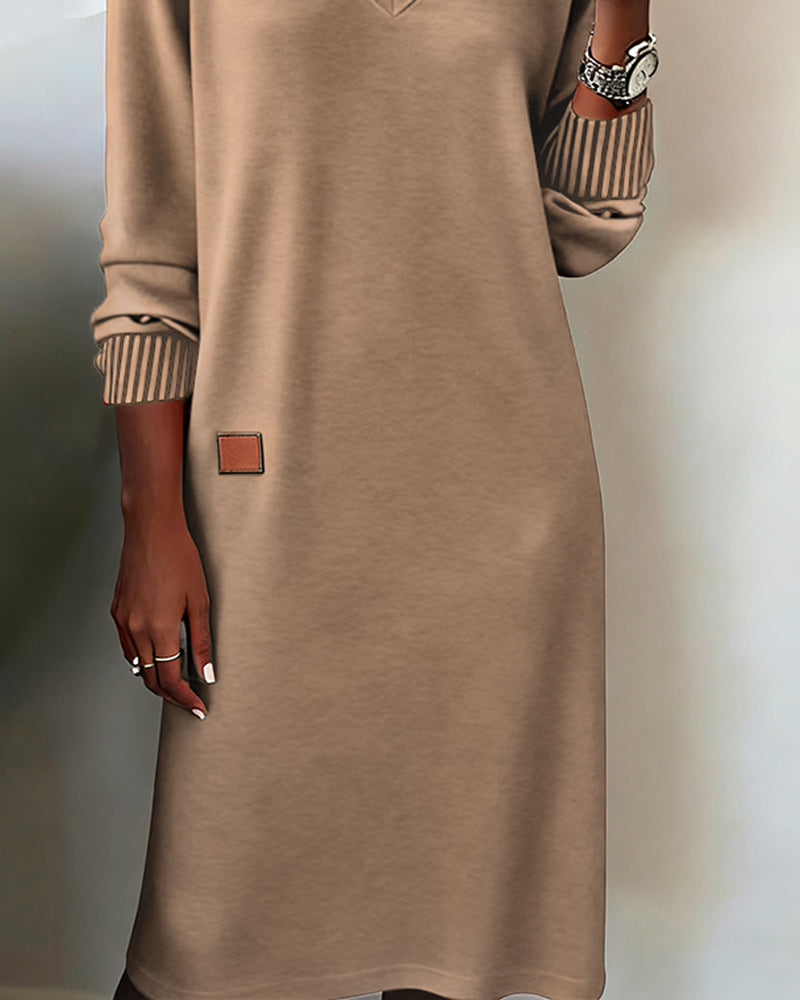 Women's V-Neck Midi Sweater Dress 3