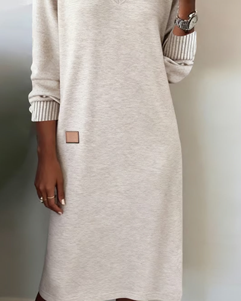Women's V-Neck Midi Sweater Dress 6