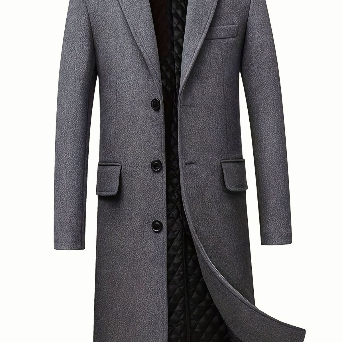 Men's Quilted-Lined Tailored Wool Overcoat 1