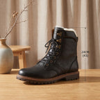 Men's wool-lined leather lace-up winter boots