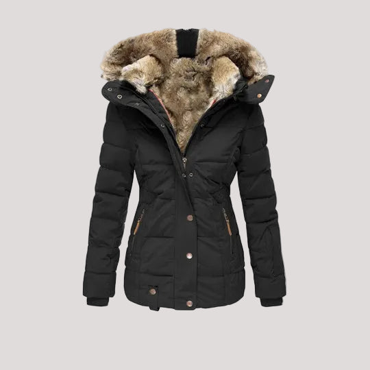 Women's Faux-Fur Hooded Quilted Winter Jacket 1
