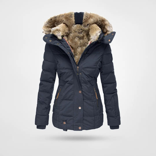 Women's Faux-Fur Hooded Quilted Winter Jacket 4