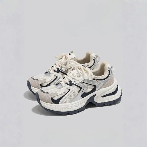 Women's Chunky-Sole Mesh Lace-Up Sneakers 2