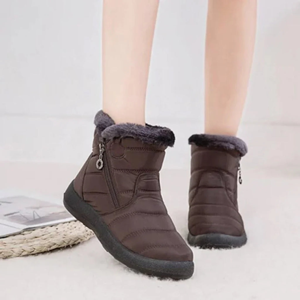 Women's Quilted Waterproof Side-Zip Snow Boots 7