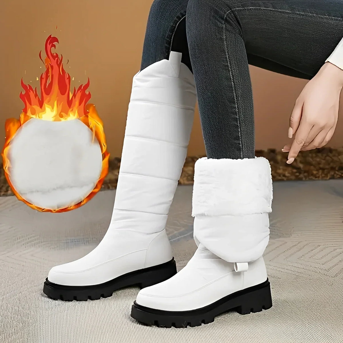 Women's Faux-Fur Lace-Up Waterproof Snow Boots 3