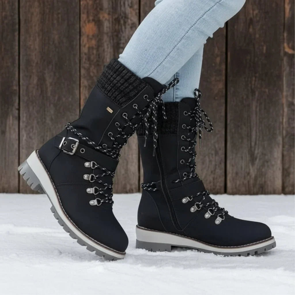 Women's Thermal Waterproof Lace-Up Snow Boots 1