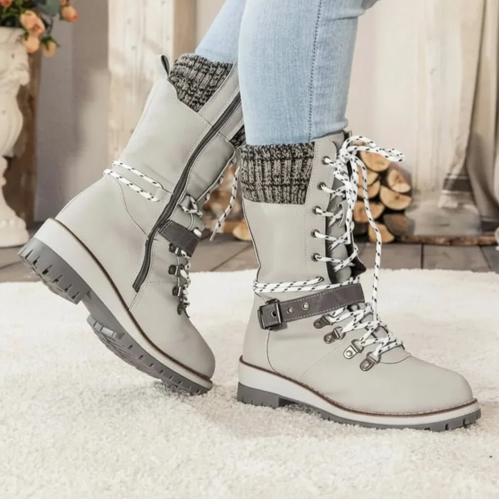 Women's Thermal Waterproof Lace-Up Snow Boots 6