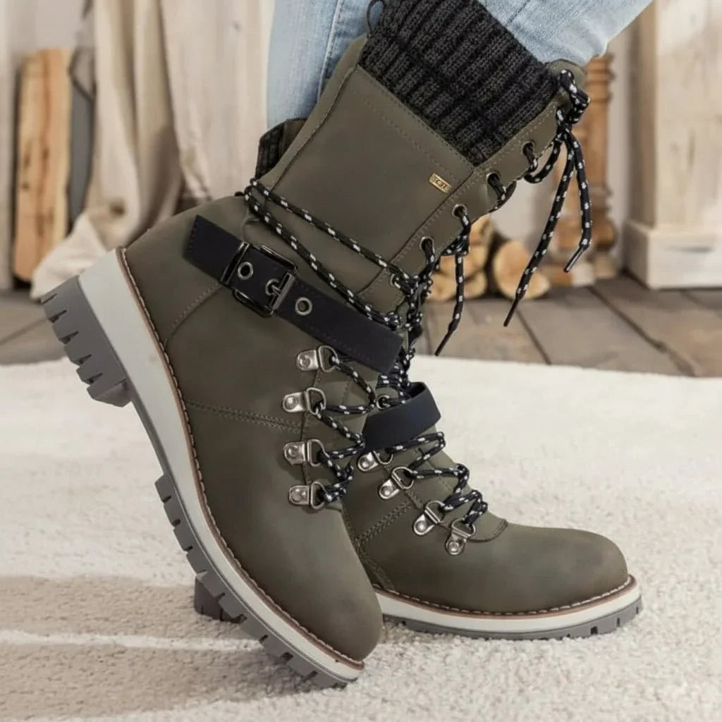 Women's Thermal Waterproof Lace-Up Snow Boots 7