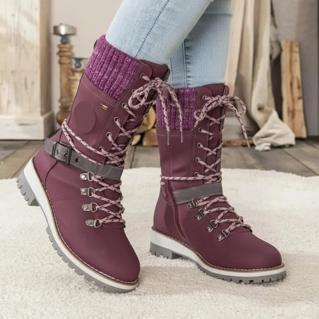 Women's Thermal Waterproof Lace-Up Snow Boots 9