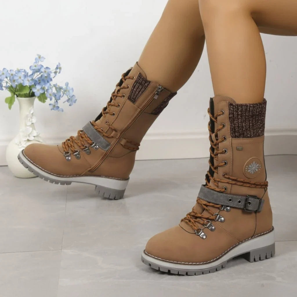 Women's Thermal Waterproof Lace-Up Snow Boots 10