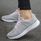 Women's Wide-Toe Mesh Lace-Up Sneakers 10