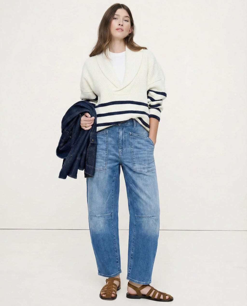Women's Mid-Rise Barrel Utility Jeans 3
