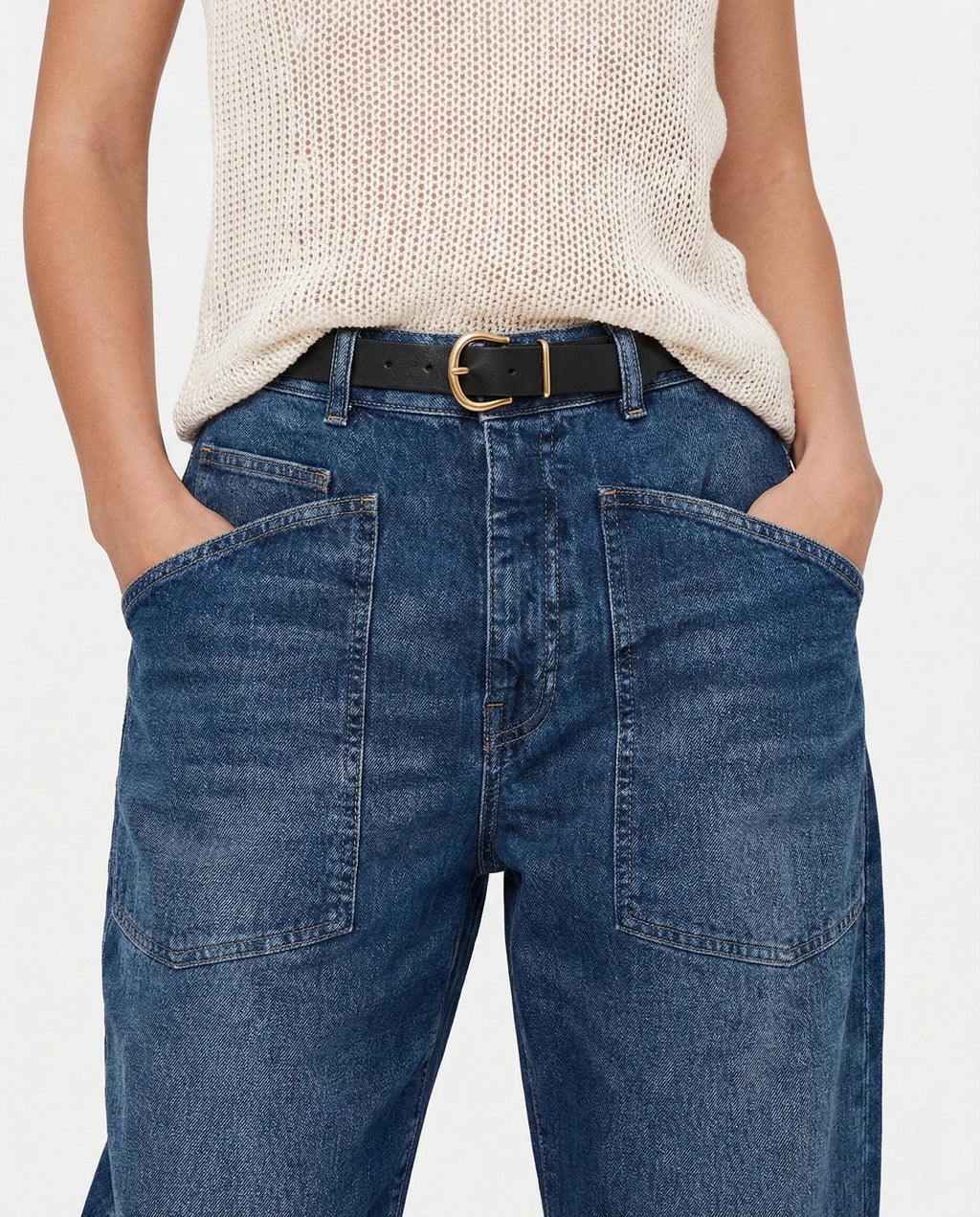 Women's Mid-Rise Barrel Utility Jeans 7