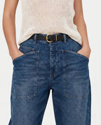 Women's Mid-Rise Barrel Utility Jeans 7
