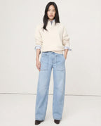 Women's Mid-Rise Barrel Utility Jeans 8