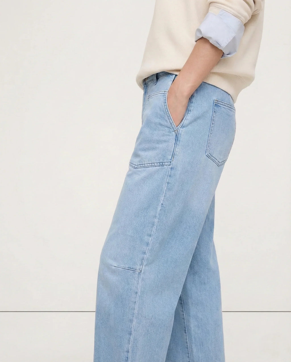 Women's Mid-Rise Barrel Utility Jeans 9