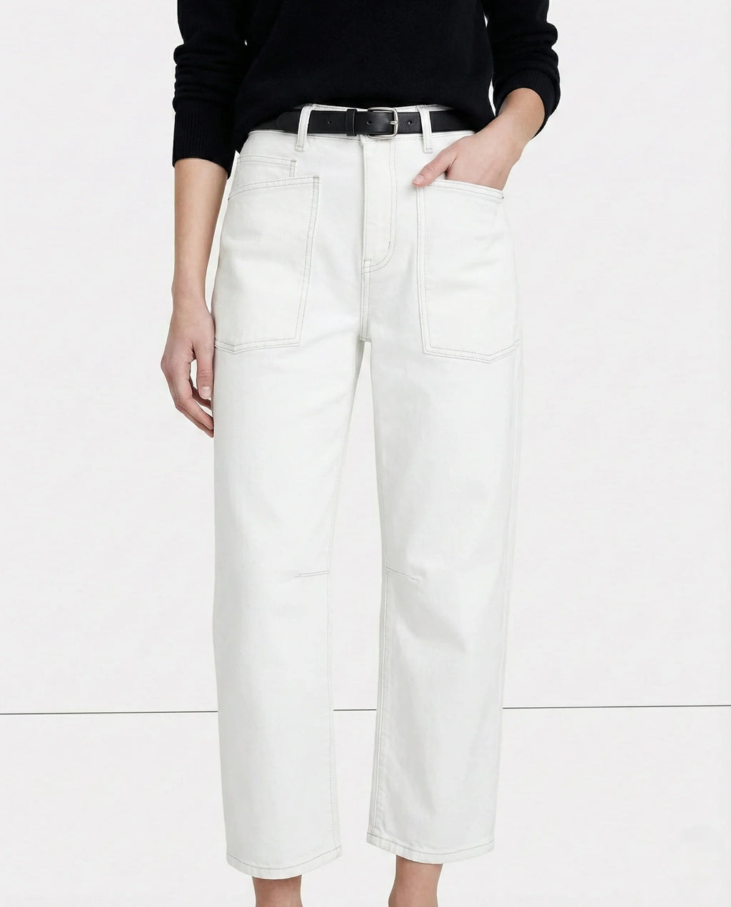 Women's Mid-Rise Barrel Utility Jeans 11