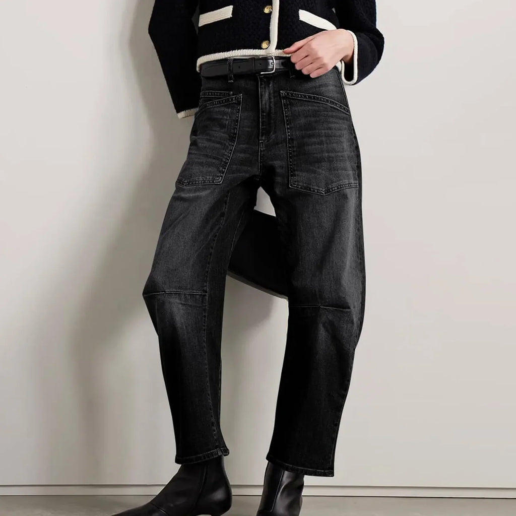 Women's Mid-Rise Barrel Utility Jeans 12