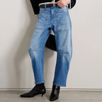 Women's Mid-Rise Barrel Utility Jeans 14