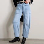 Women's Mid-Rise Barrel Utility Jeans 16