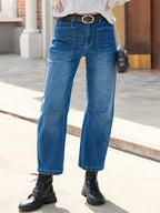 Women's Mid-Rise Barrel Utility Jeans 23