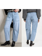 Women's Mid-Rise Barrel Utility Jeans 25