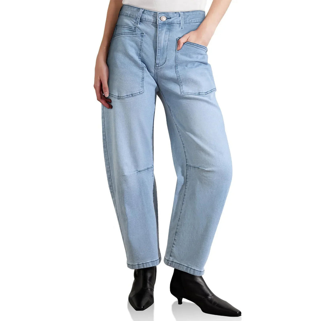 Women's Mid-Rise Barrel Utility Jeans 27