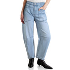 Women's Mid-Rise Barrel Utility Jeans 27