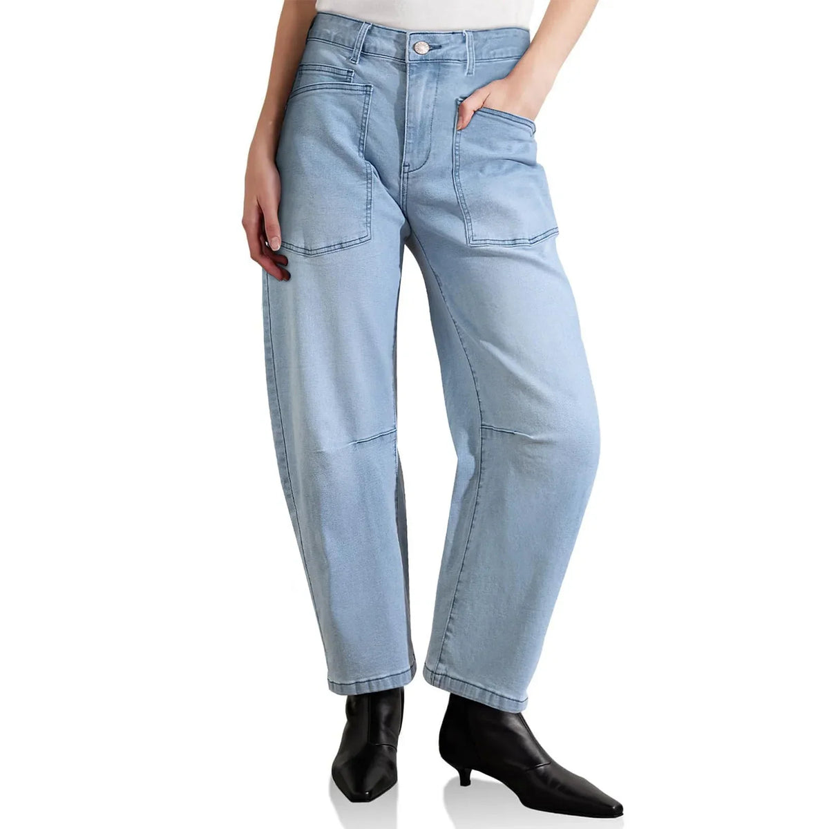 Women's Mid-Rise Barrel Utility Jeans 27