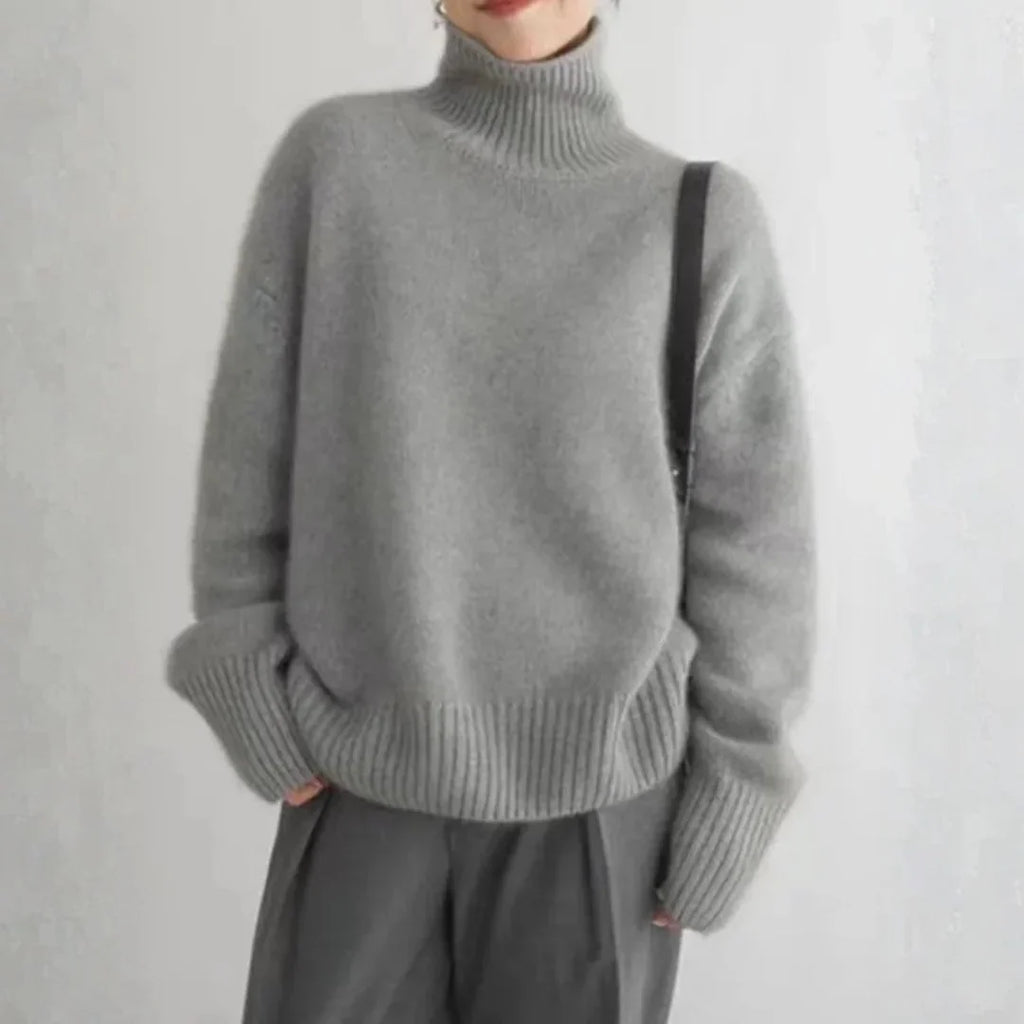 Women's Relaxed Turtleneck Knit Sweater 4