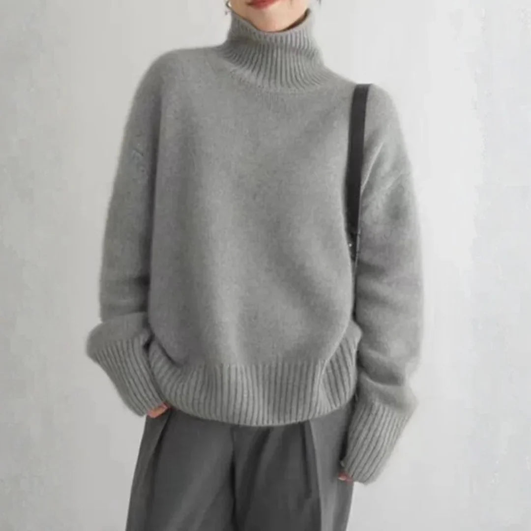Women's Relaxed Turtleneck Knit Sweater 4