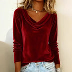 Women's Draped Cowl-Neck Raglan Sweater 7