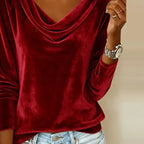 Women's Draped Cowl-Neck Raglan Sweater 8