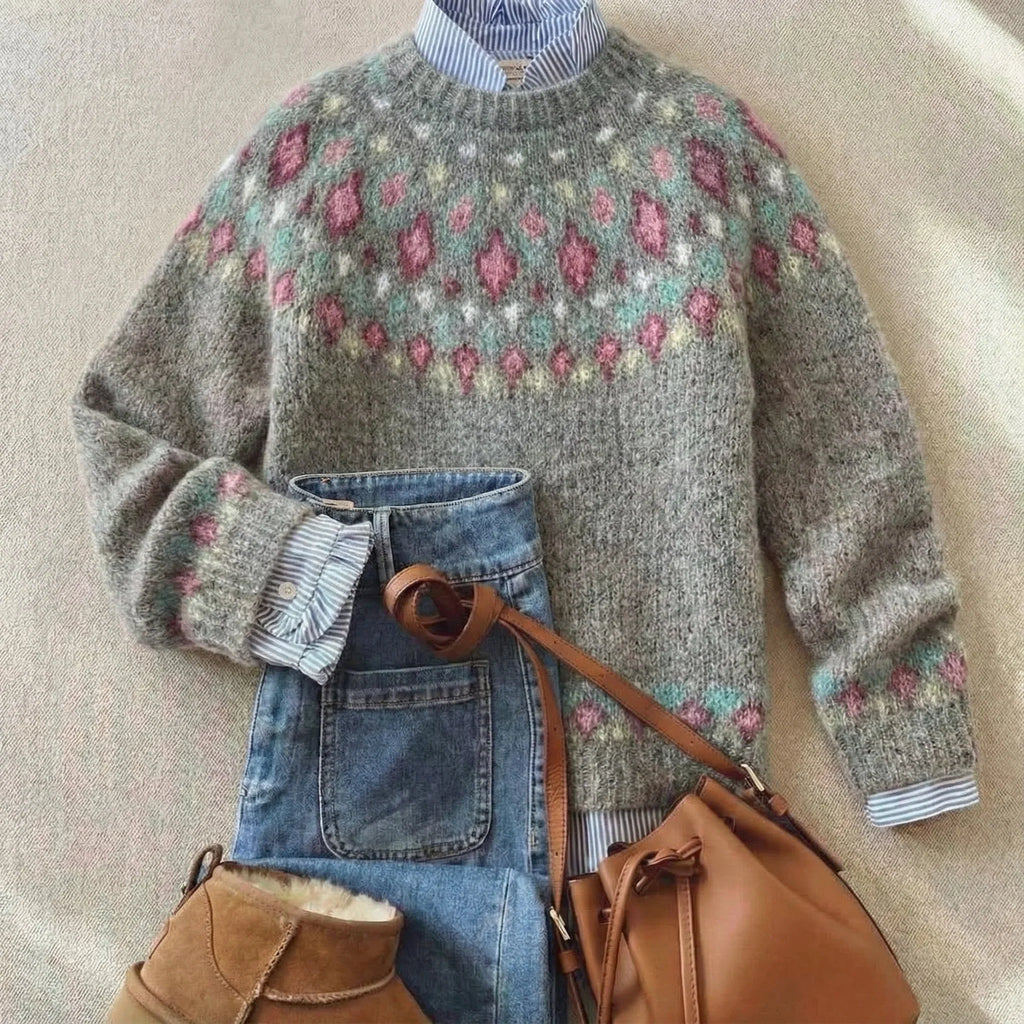 Women's Nordic Fair Isle Knit Sweater 1
