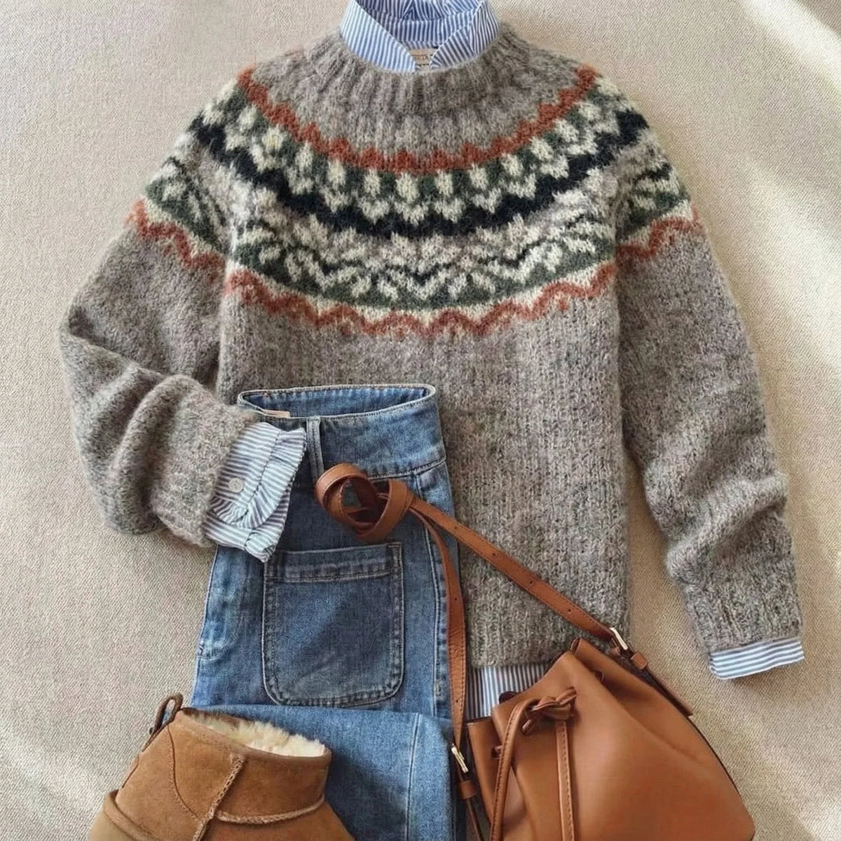 Women's Nordic Fair Isle Knit Sweater 3