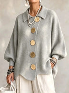 Women's Oversized Collared Chunky-Knit Cardigan 10