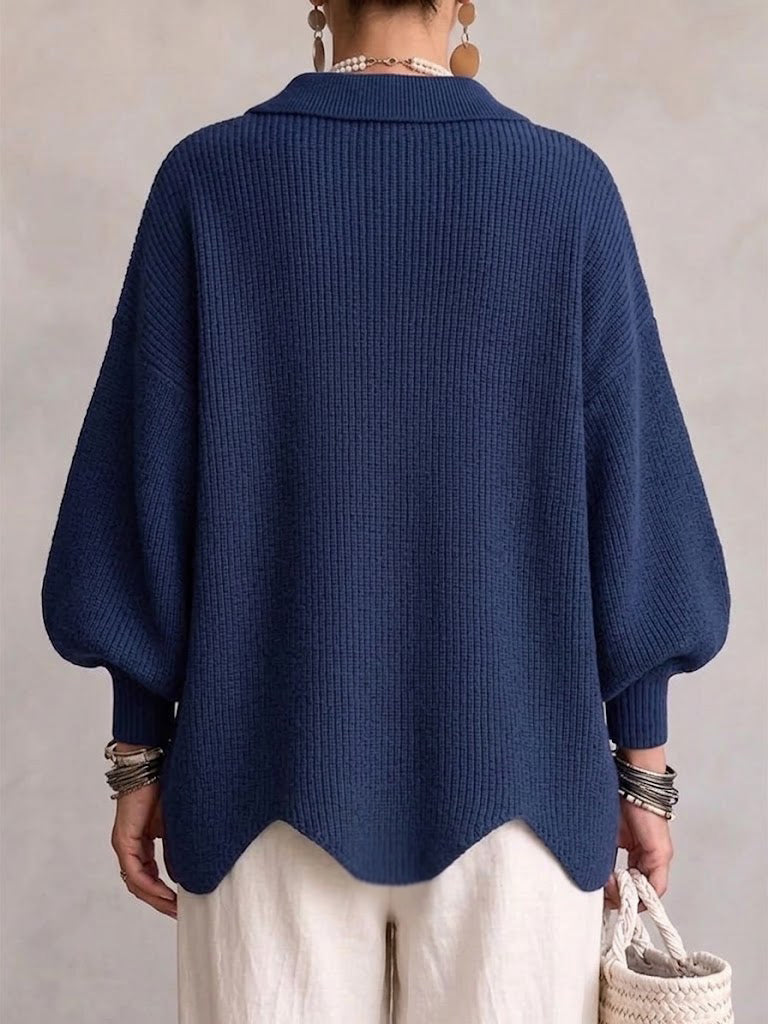 Women's Oversized Collared Chunky-Knit Cardigan 16