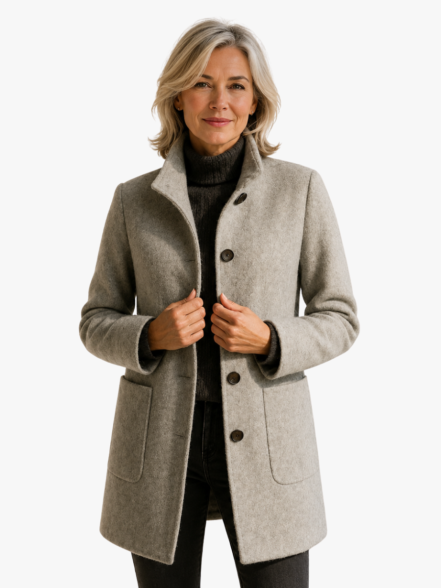 Women's Tailored Button-Front Long Coat 1