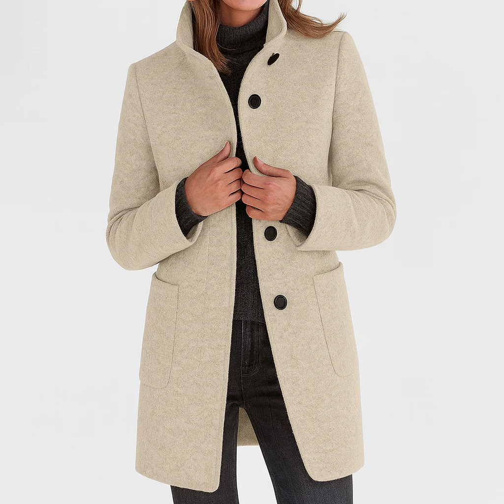 Women's Tailored Button-Front Long Coat 10