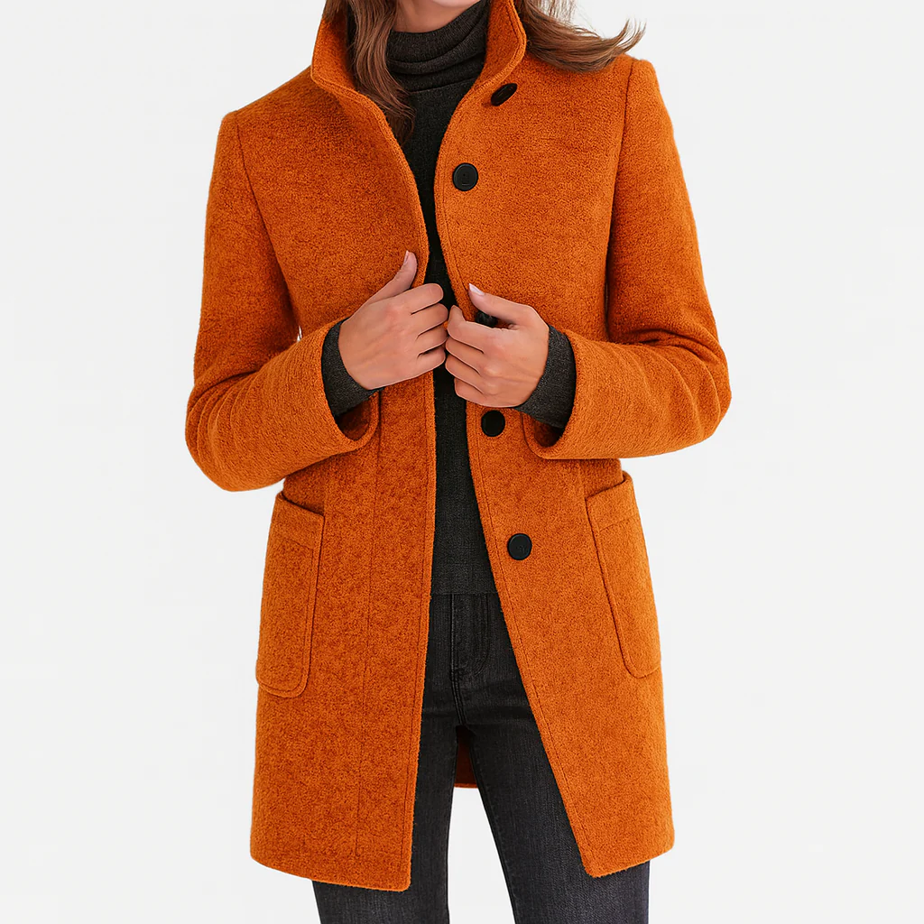 Women's Tailored Button-Front Long Coat 9