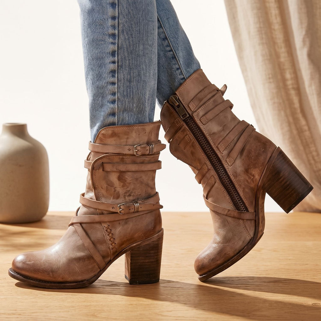 Women's Buckle-Strap Block-Heel Ankle Boots 2