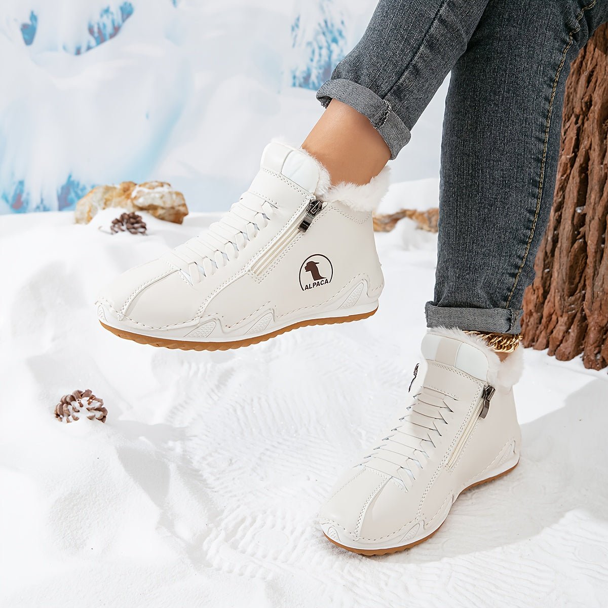 Women's Faux-Fur Lined Wide-Toe Ankle Boots 3