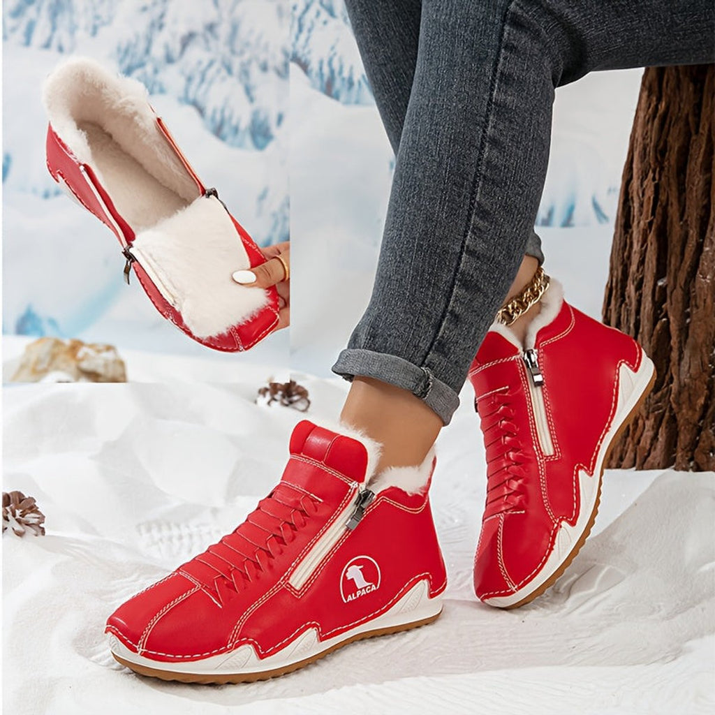 Women's Faux-Fur Lined Wide-Toe Ankle Boots 5