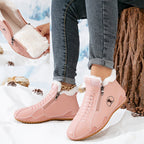 Women's Faux-Fur Lined Wide-Toe Ankle Boots 6