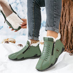 Women's Faux-Fur Lined Wide-Toe Ankle Boots 8