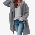 Women's Relaxed Button-Front Long Winter Coat 2