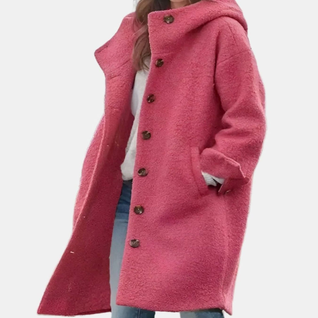 Women's Relaxed Button-Front Long Winter Coat 4